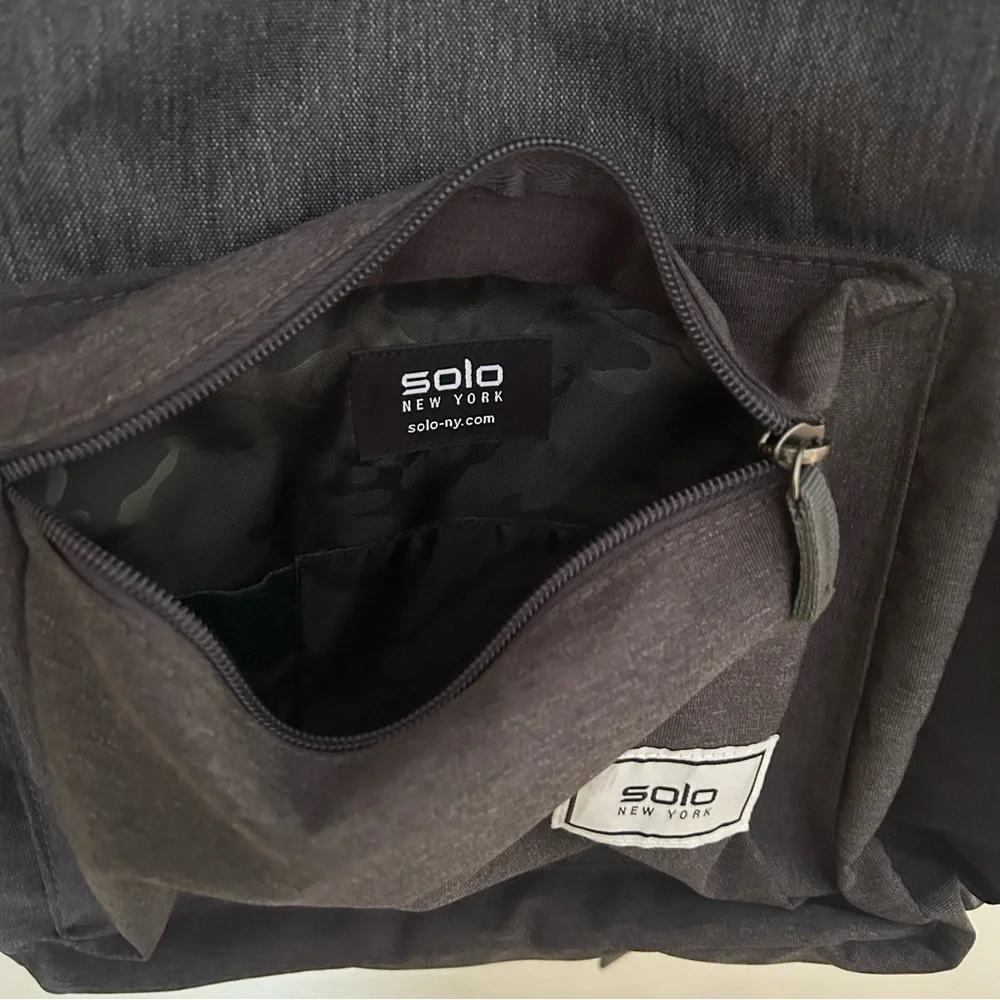 Solo New York Backpack Black And Charcoal‎ From Recycled Bottles 18”x12”